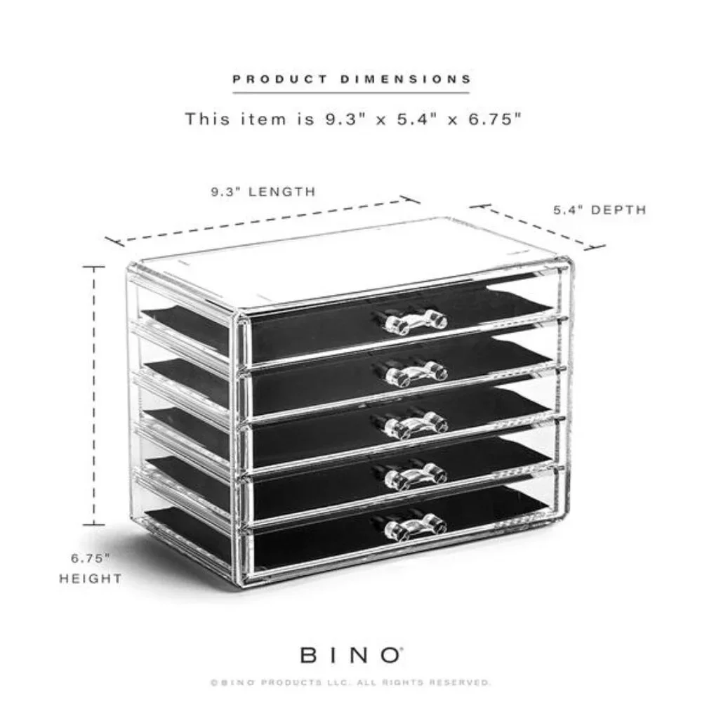 Acrylic Makeup Drawer Organizer- 5 Drawers | Clear Beauty Organizers and Storage